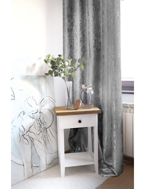 Zasłona gotowa 150x250 przelotki jasnoszara kółka STONE