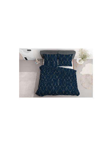 Komplet pościeli bawełnianej 160x200 ornament złoto-czarny + 2x poszewka 4602 B - 4