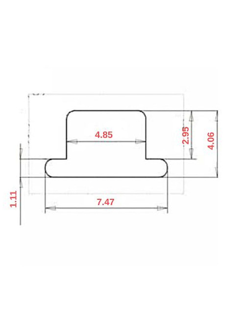 Ślizg na sznurku do systemu WAVE fala co 6 cm czarny