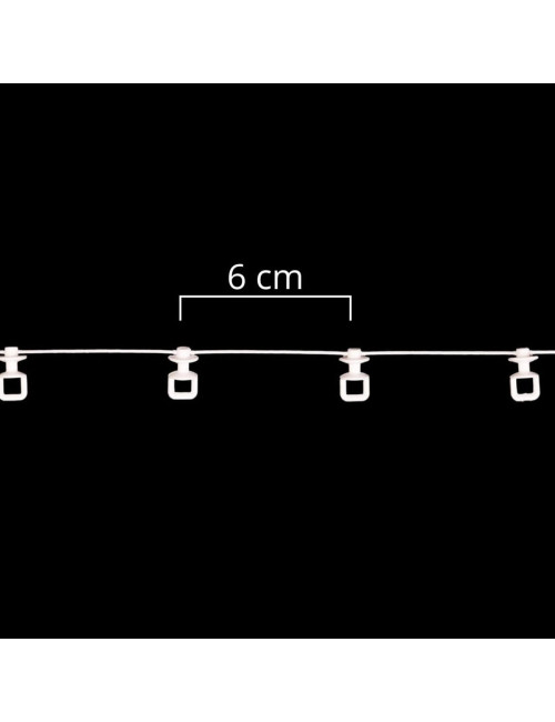 Ślizg na sznurku UNI fala 6 cm biały