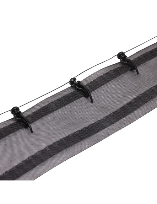 Taśma fala do firan i zasłon szerokość 77 mm, szerokość 7.7 cm, taśma WAVE czarna