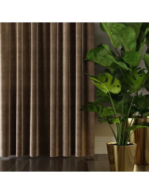 Tkanina zasłonowa Velvi 300 cm brązowy 002