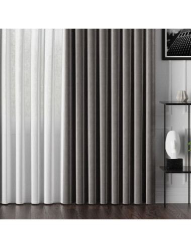 Tkanina zasłonowa Velvet 300 cm ciepły ciemny szary 079