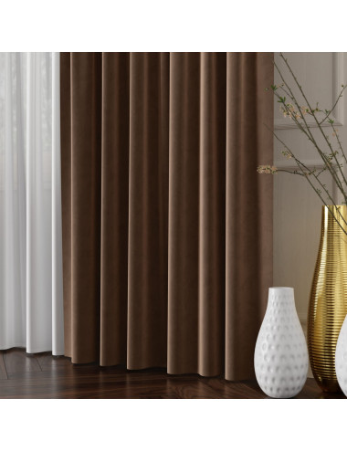 Tkanina zasłonowa Velvet 300 cm ciemny brązowy 017