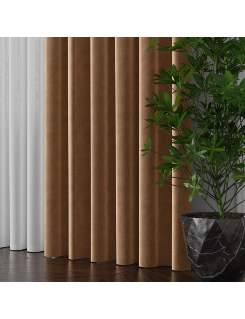 Tkanina zasłonowa Velvet 300 cm camelowy 011