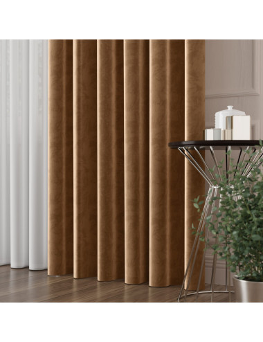 Tkanina zasłonowa Velvet 300 cm ciepły brązowy 015