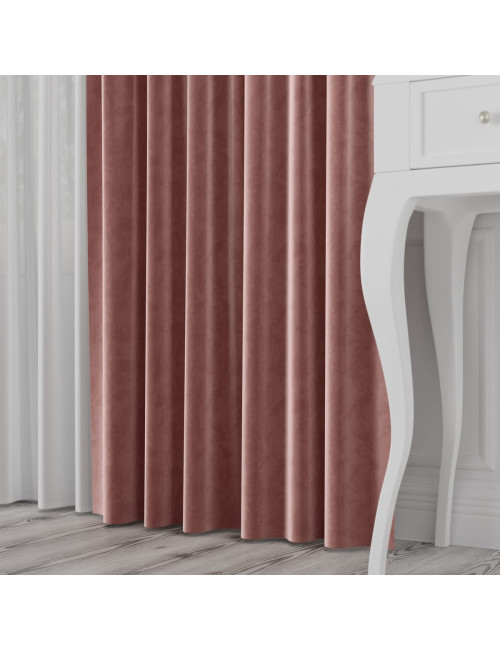 Tkanina zasłonowa Velvet 300 cm ciemny pudrowy różowy 034