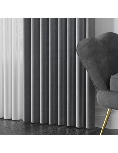 Tkanina zasłonowa Velvet 300 cm ciemny szary 070