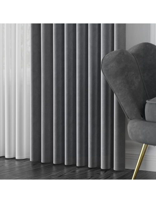 Tkanina zasłonowa Velvet 300 cm ciemny szary 070