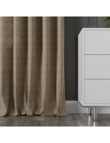 Tkanina zasłonowa Milas 290 cm ciemny ciepły beżowy 043
