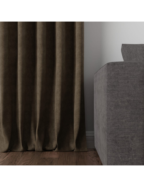Tkanina zasłonowa Milas 290 cm szaro-brązowy 044