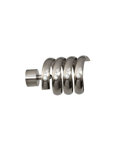 Końcówka spirala do rur karnisza 19 mm efekt stali nierdzewnej