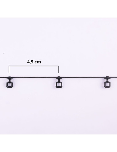 Ślizg na sznurku UNI fala 4,5 cm czarny