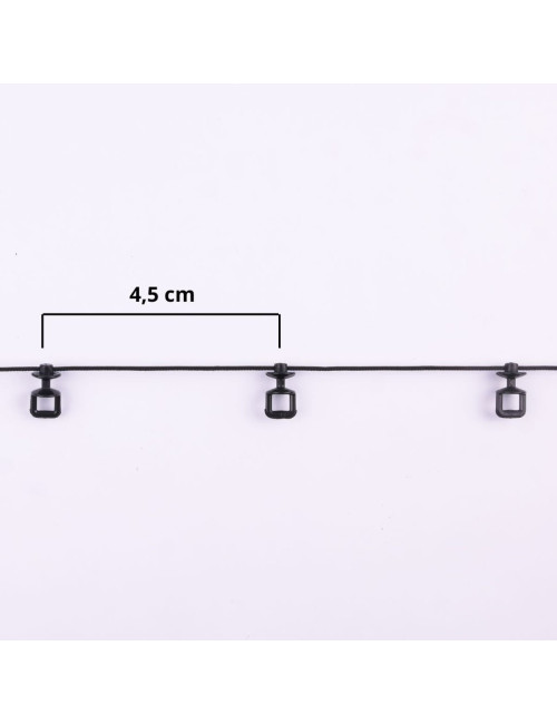 Ślizg na sznurku UNI fala 4,5 cm czarny