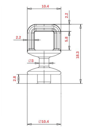 Ślizg na sznurku UNI fala 4,5 cm czarny - 4