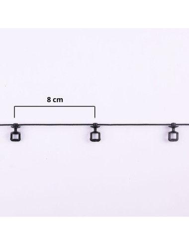 Ślizg na sznurku UNI fala 8 cm czarny