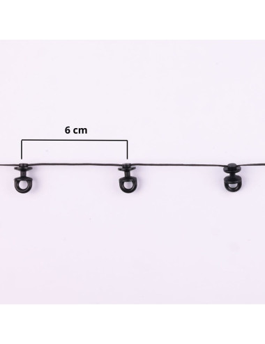 Ślizg na sznurku UNI obrotowy fala 6 cm czarny