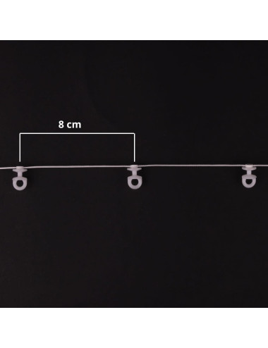 Ślizg na sznurku UNI obrotowy fala 8 cm biały