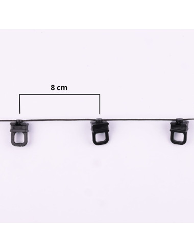 Ślizg na sznurku PROSTOKĄT fala 8 cm czarny